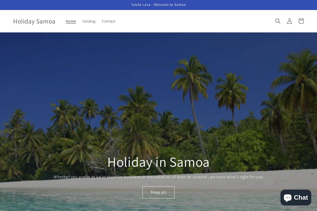 holidaysamoa.net homepage screenshot