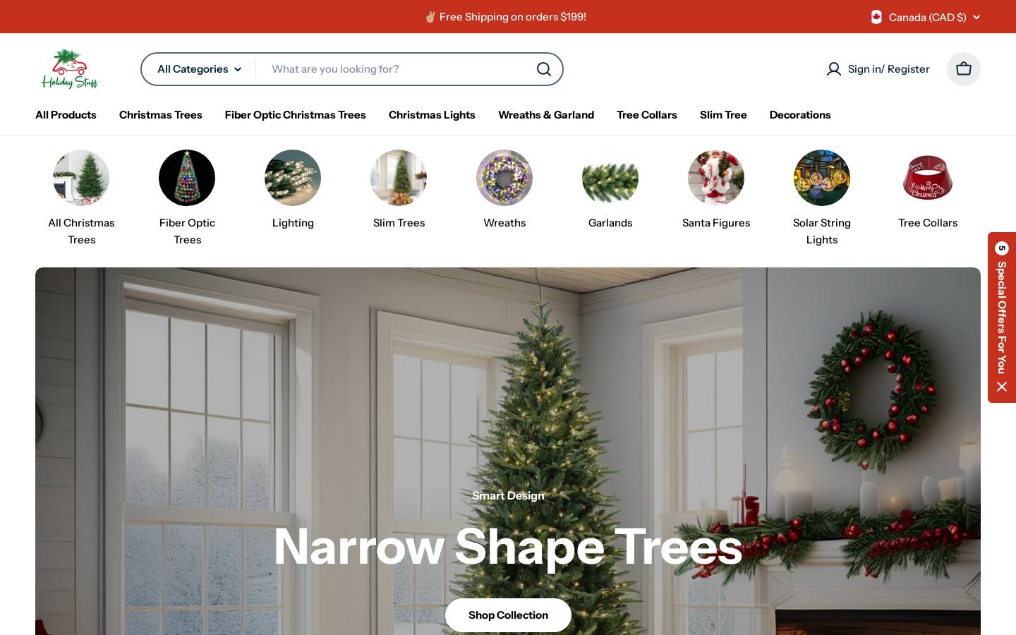 holidaystuff.ca homepage screenshot