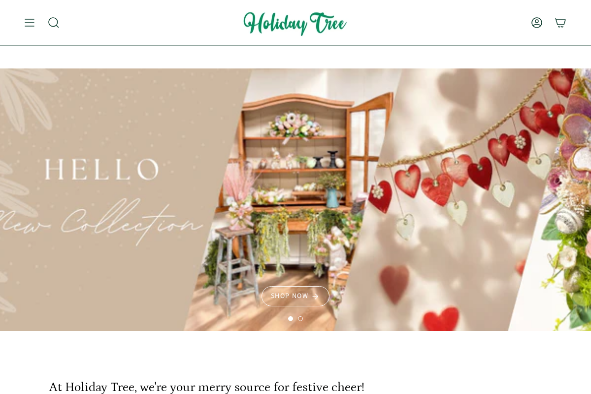 Holiday Tree homepage screenshot