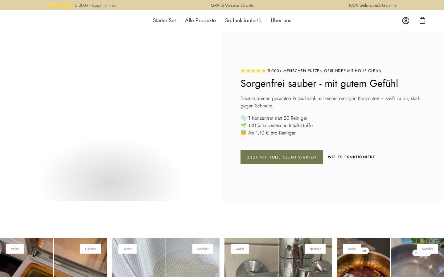 Holie Living homepage screenshot