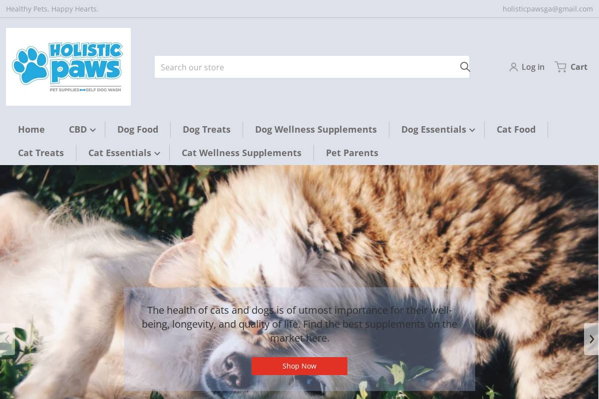 holistic-paws.com homepage screenshot