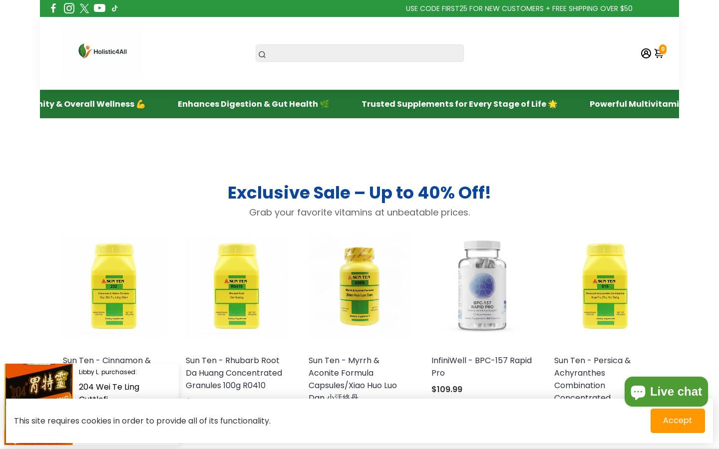 holistic4all.com homepage screenshot