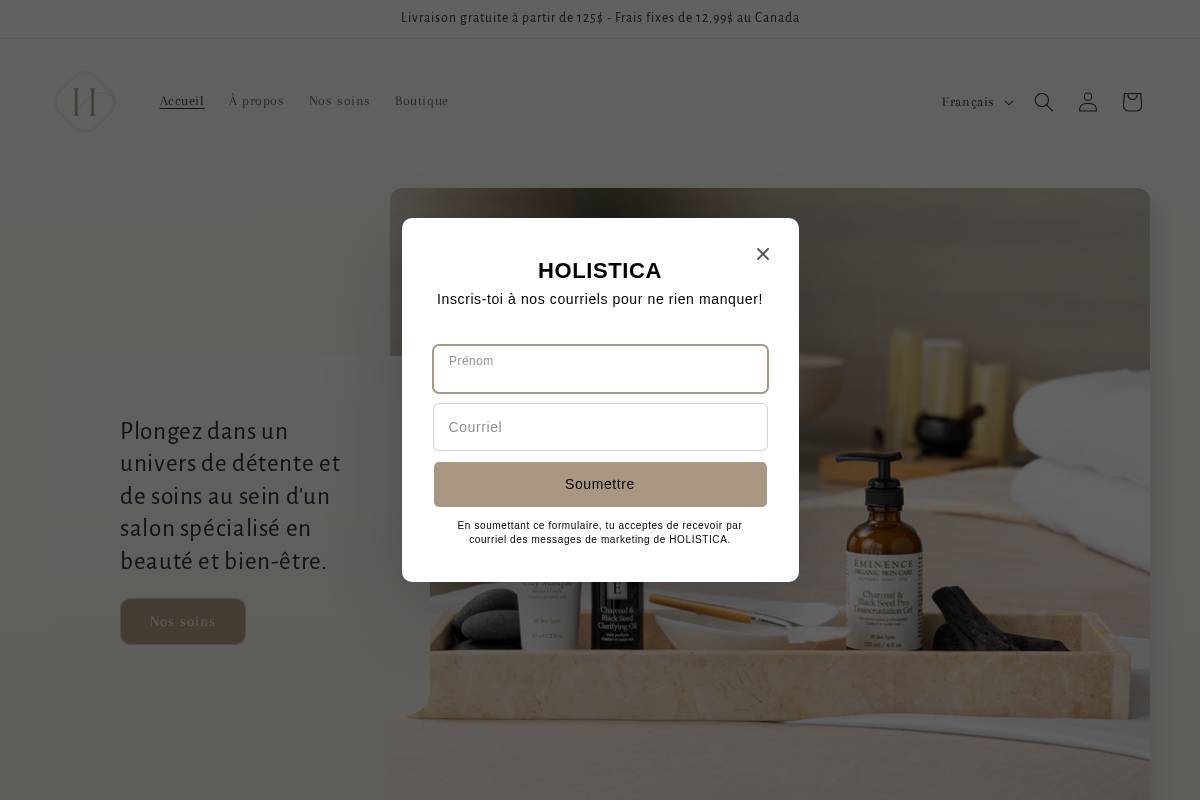 holisticabeaute.ca homepage screenshot