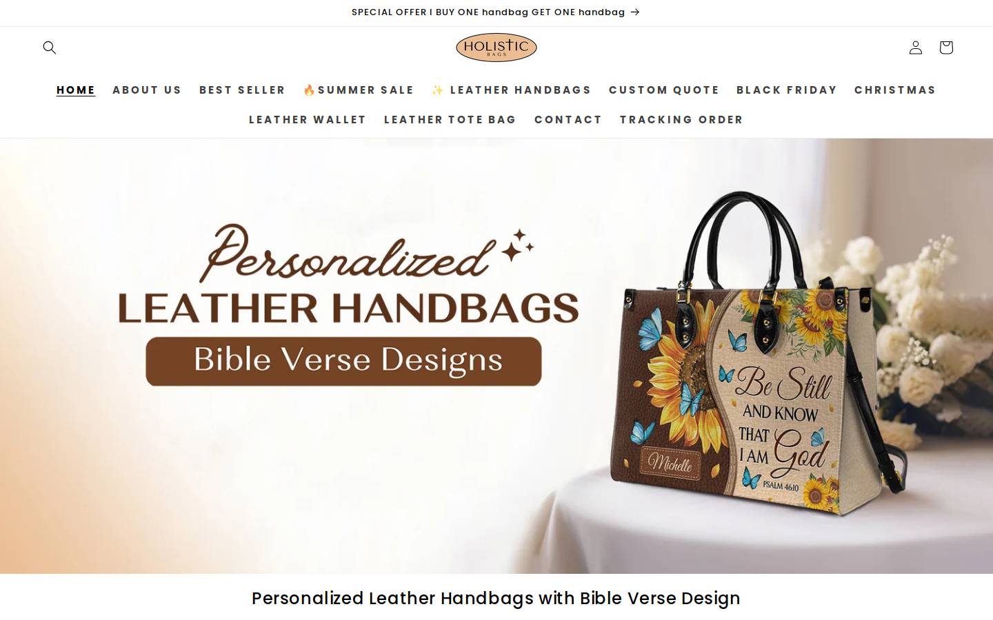 HolisticBags homepage screenshot
