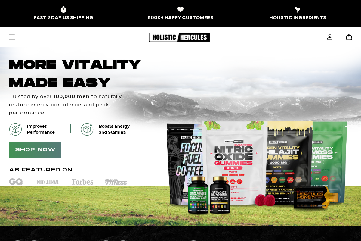 Holistichercules homepage screenshot