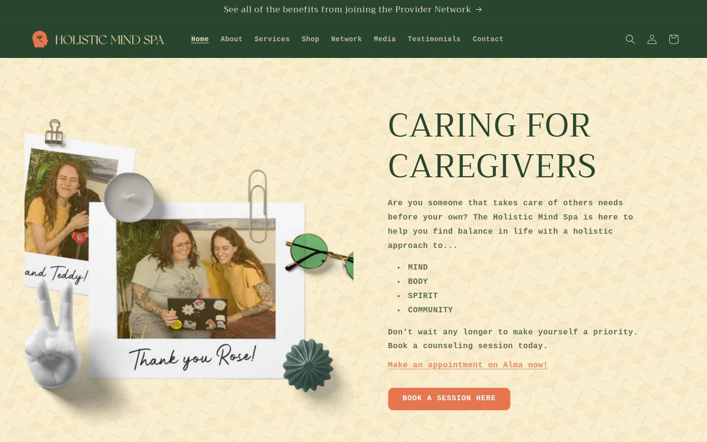 holisticmindspa.org homepage screenshot