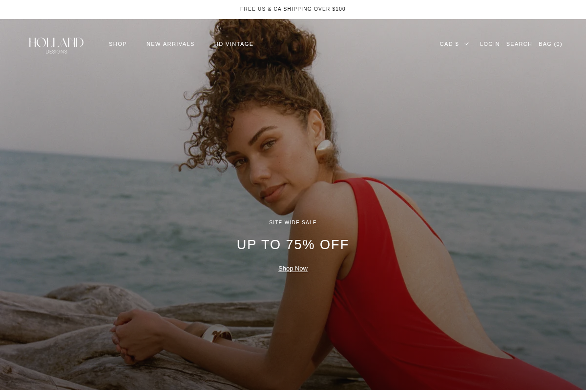 Holland Designs homepage screenshot