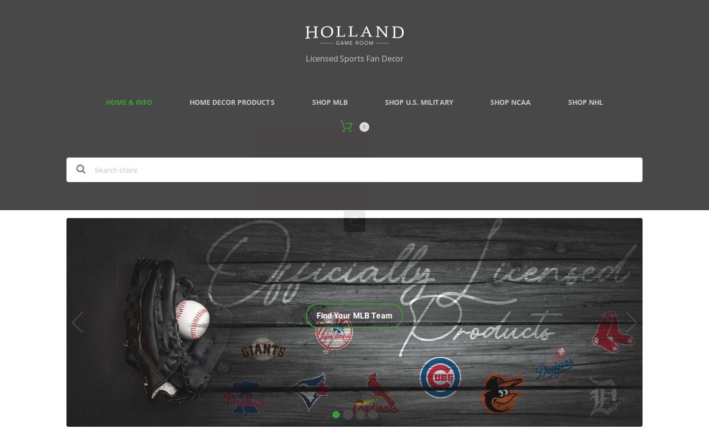 hollandgameroom.com homepage screenshot