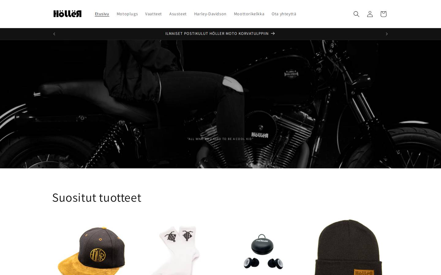 hollerstore.com homepage screenshot