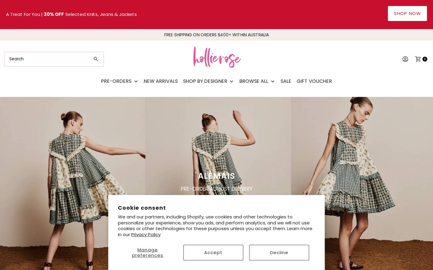 hollierose.com.au homepage screenshot