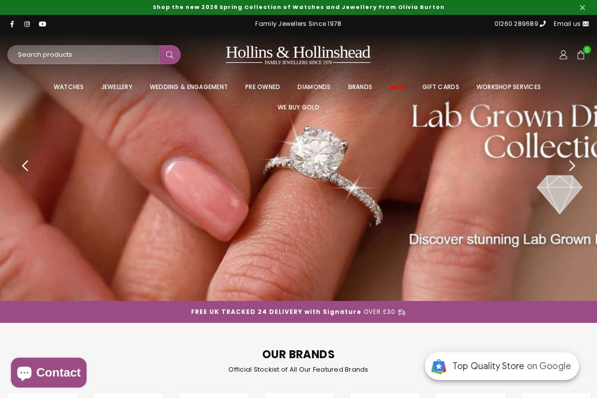 Hollins & Hollinshead homepage screenshot