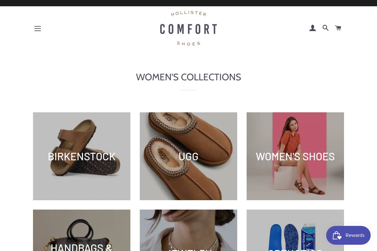 hollistercomfortshoes.com homepage screenshot