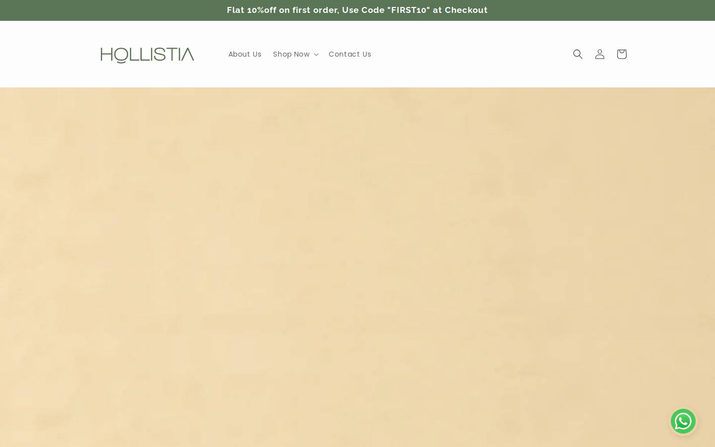 hollistia.in homepage screenshot