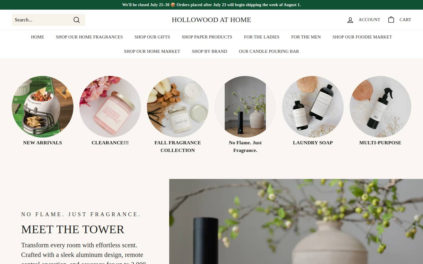 hollowoodathome.com homepage screenshot