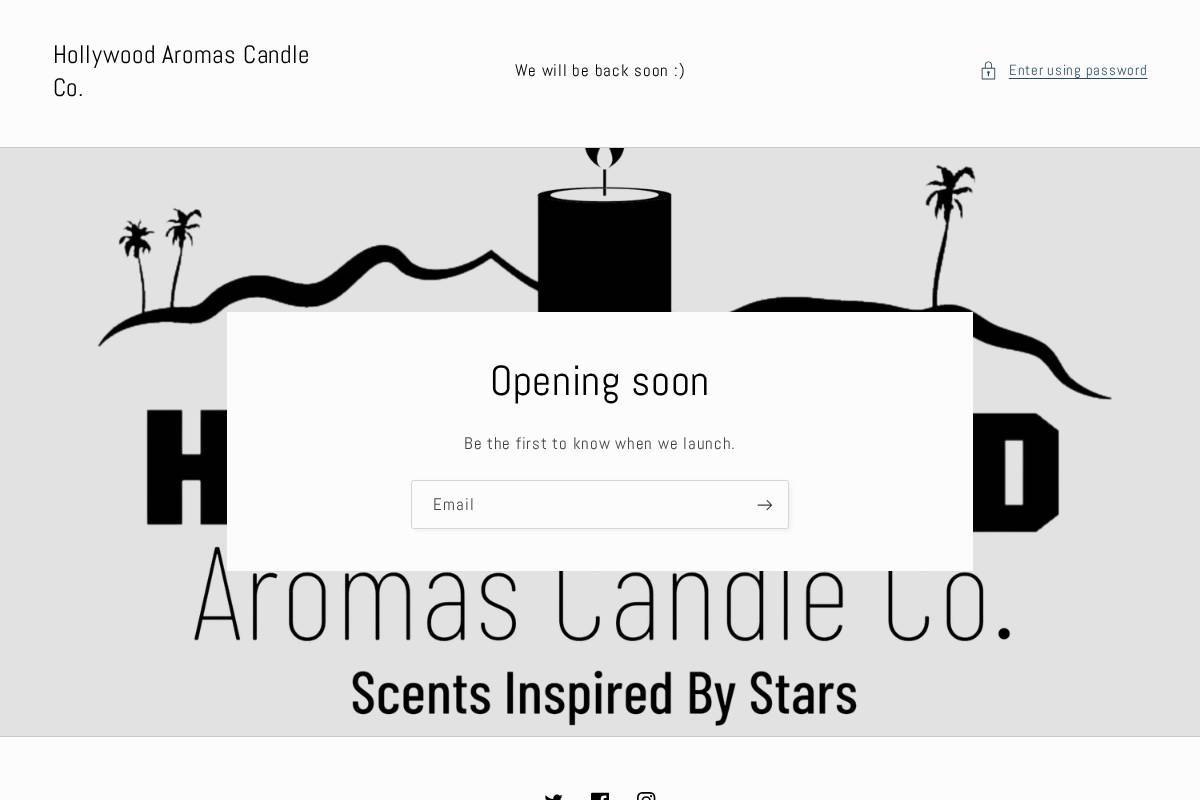 hollywoodaromas.com homepage screenshot