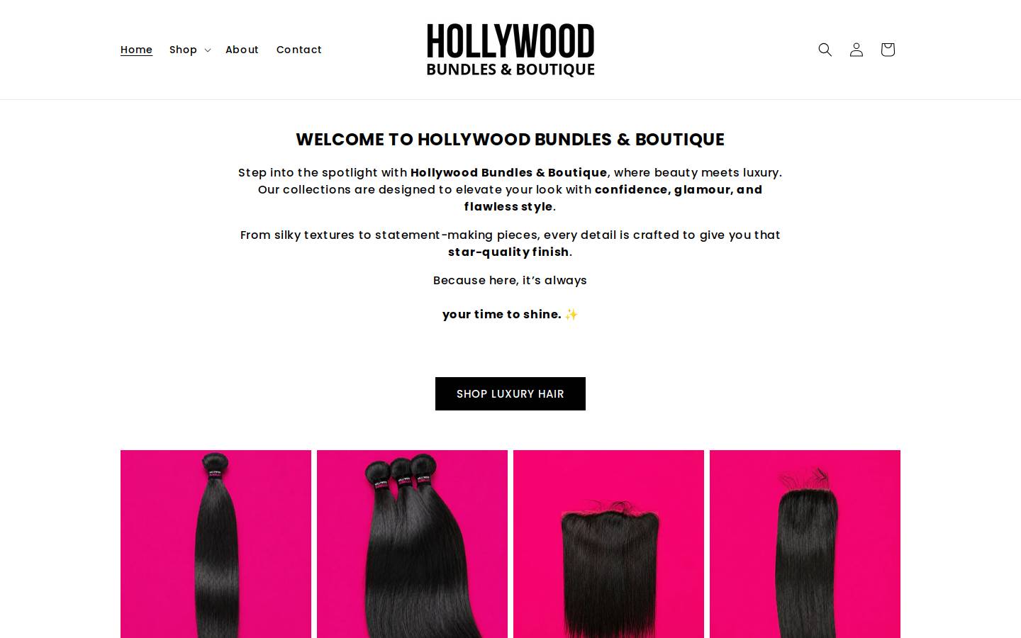 hollywoodbundlesboutique.com homepage screenshot