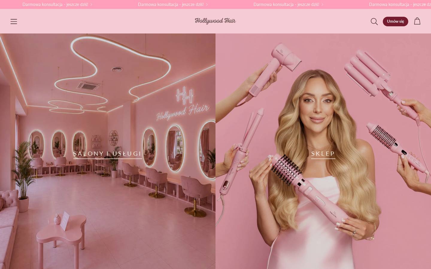hollywoodhair.com homepage screenshot