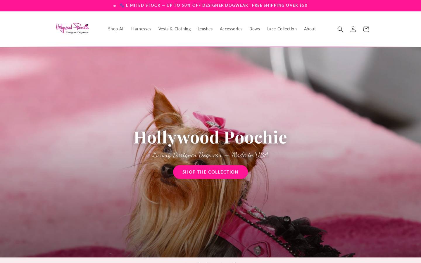 hollywoodpoochie.shop homepage screenshot