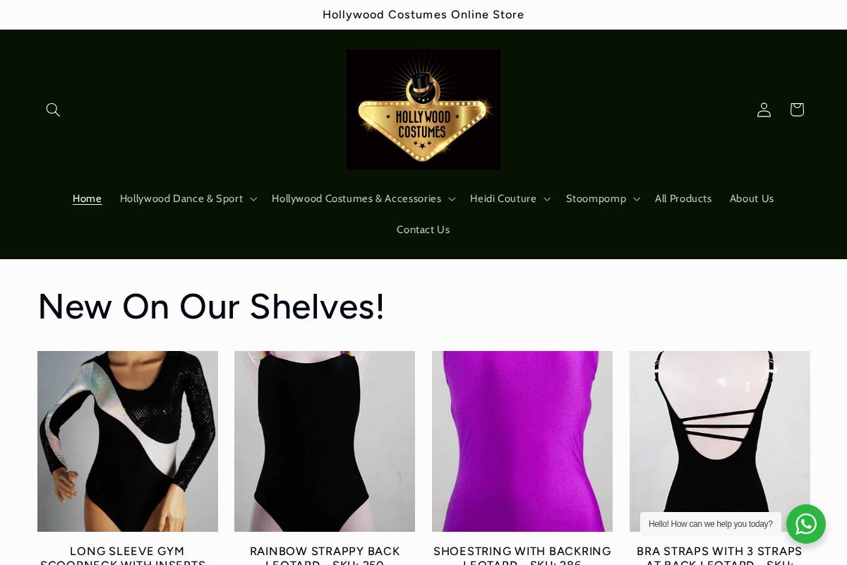 hollywoodsaonlineshop.co.za homepage screenshot