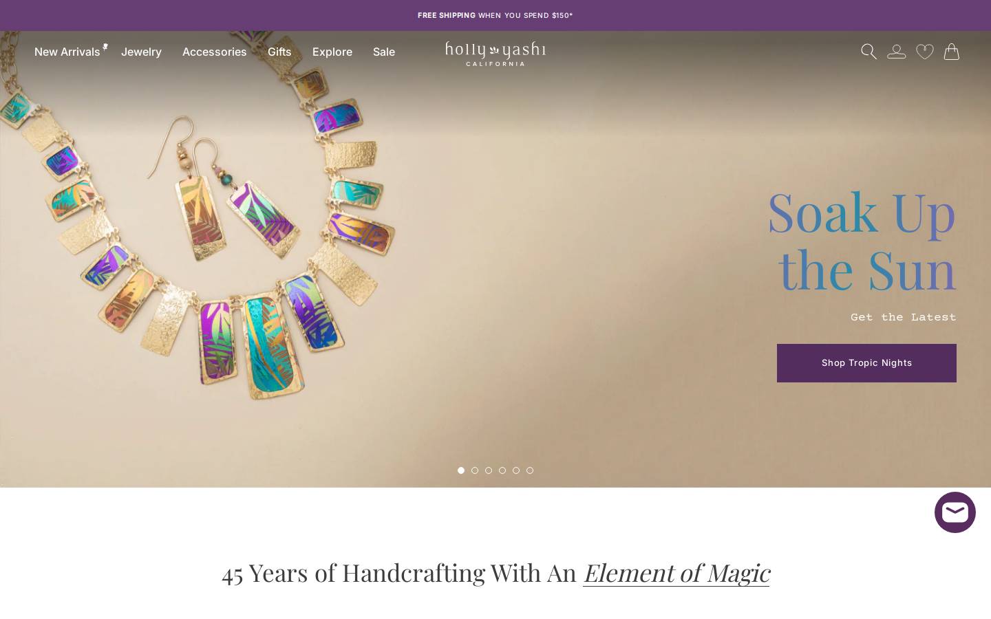 Holly Yashi homepage screenshot