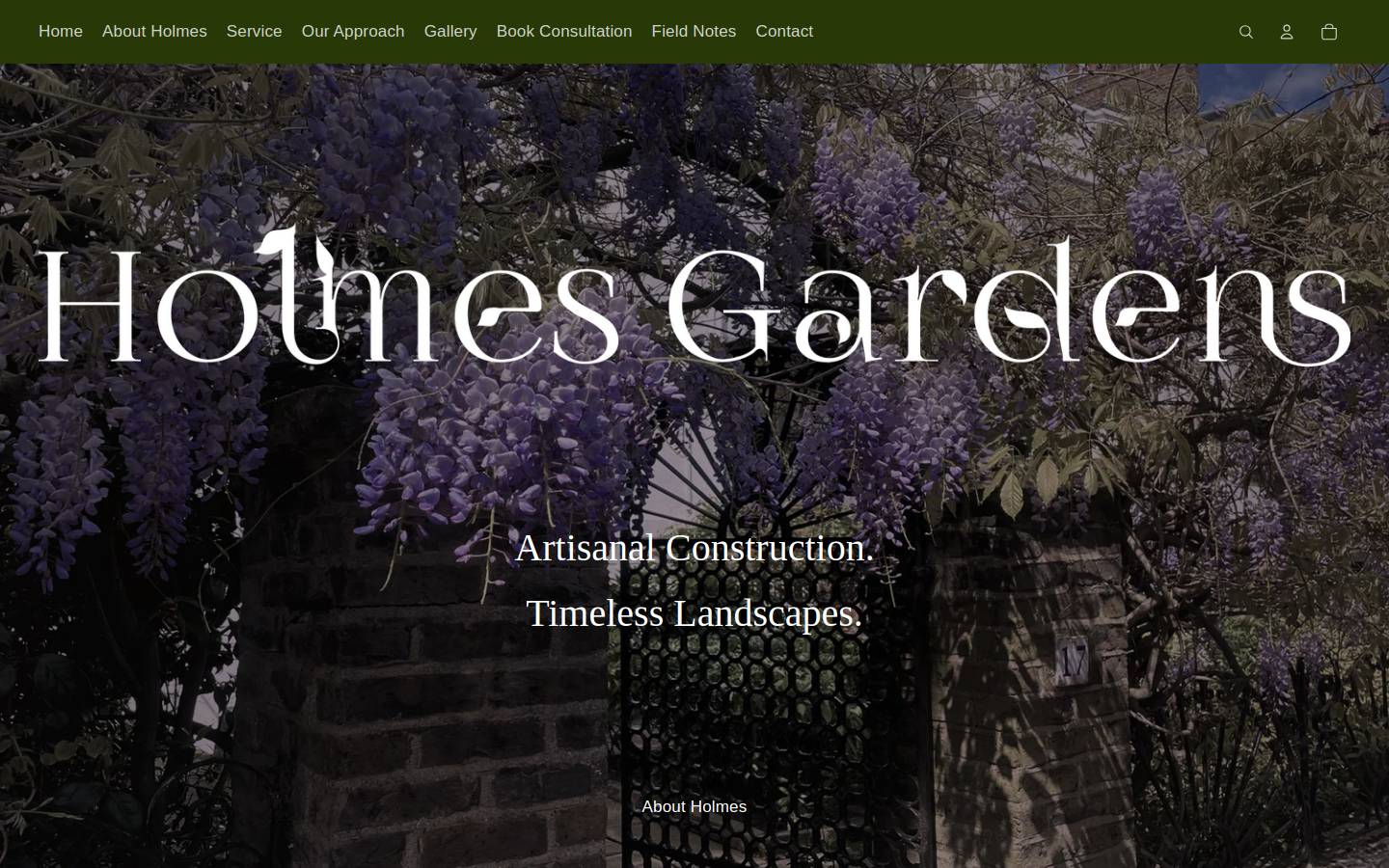 holmesgardens.com homepage screenshot