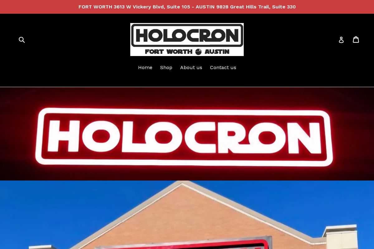 Holocron Toy Store homepage screenshot