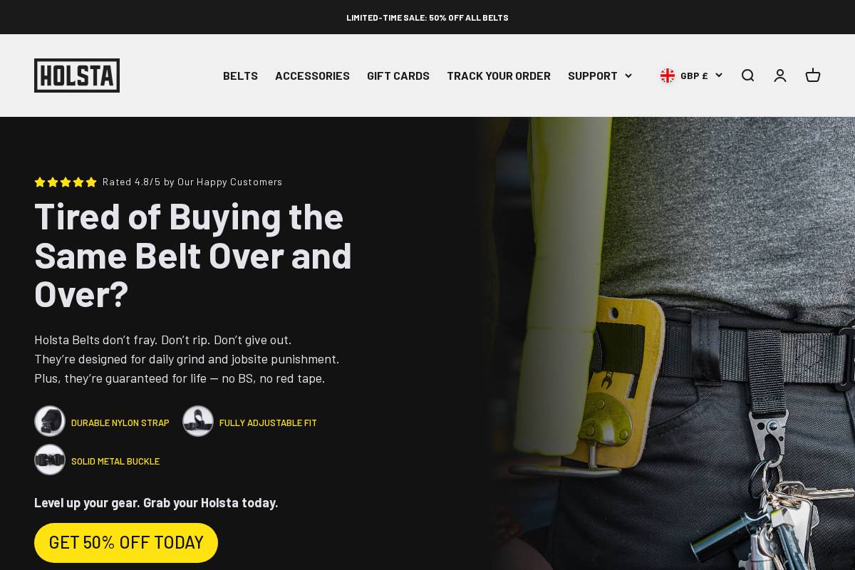 Holstabelts homepage screenshot