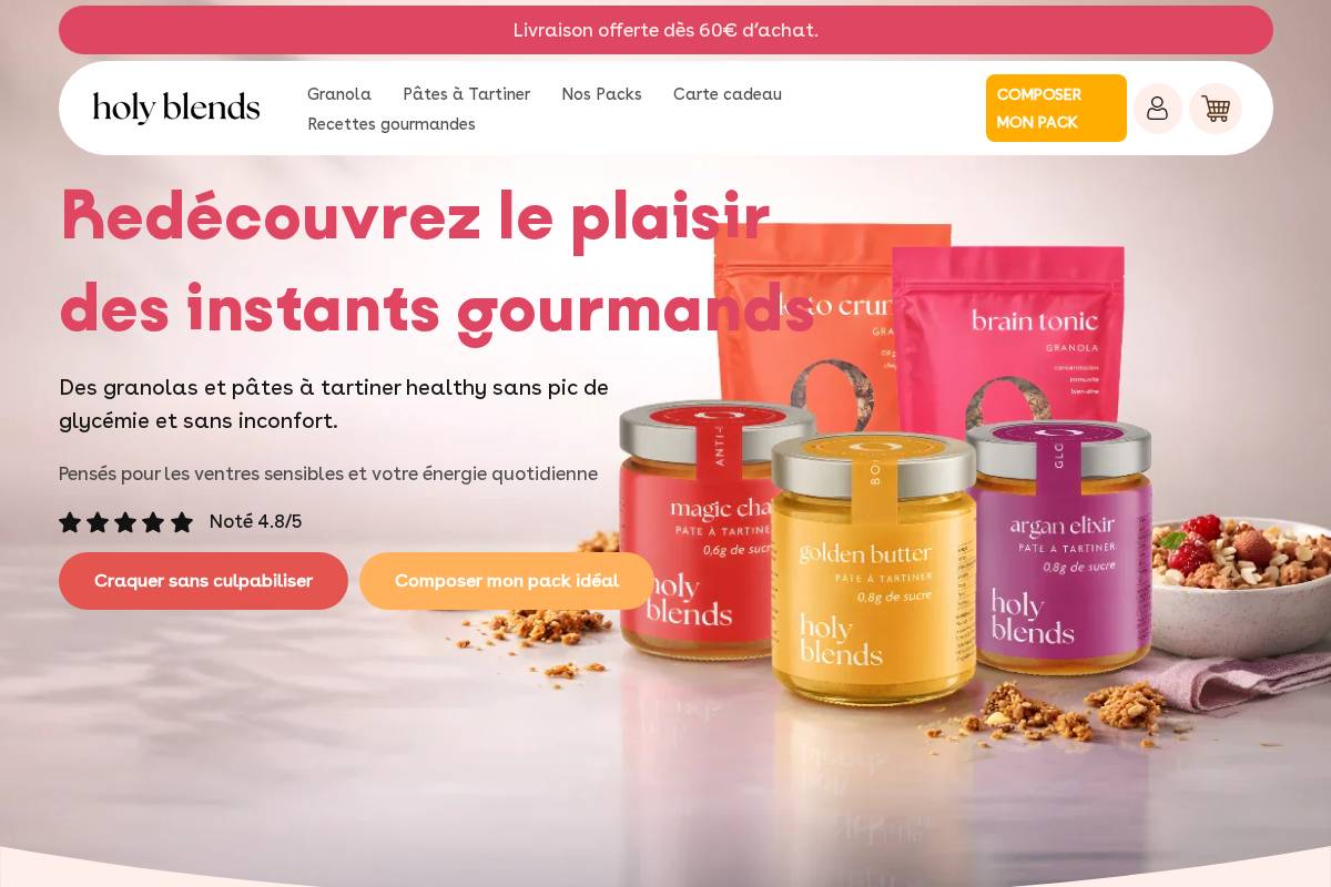 Holy Blends homepage screenshot