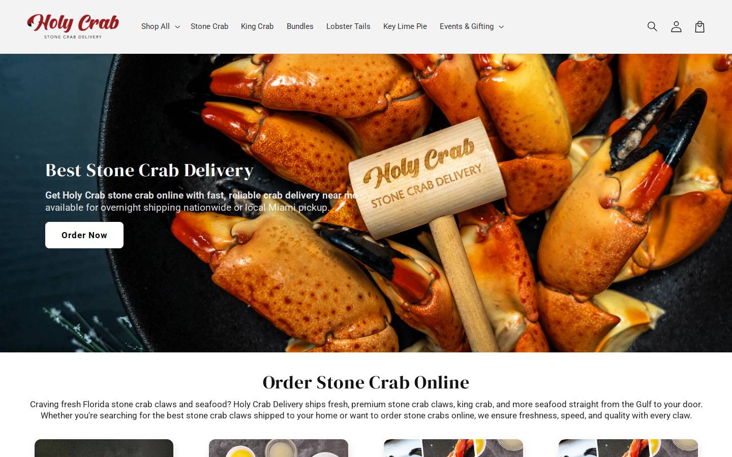 holycrabdelivery.com homepage screenshot