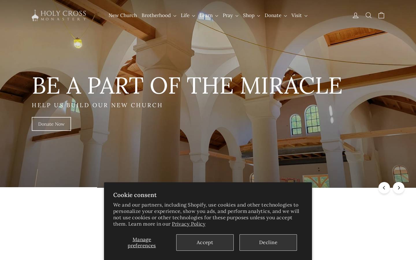 holycross.org homepage screenshot