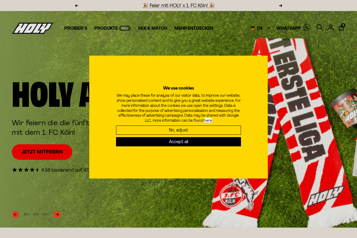 HOLY homepage screenshot