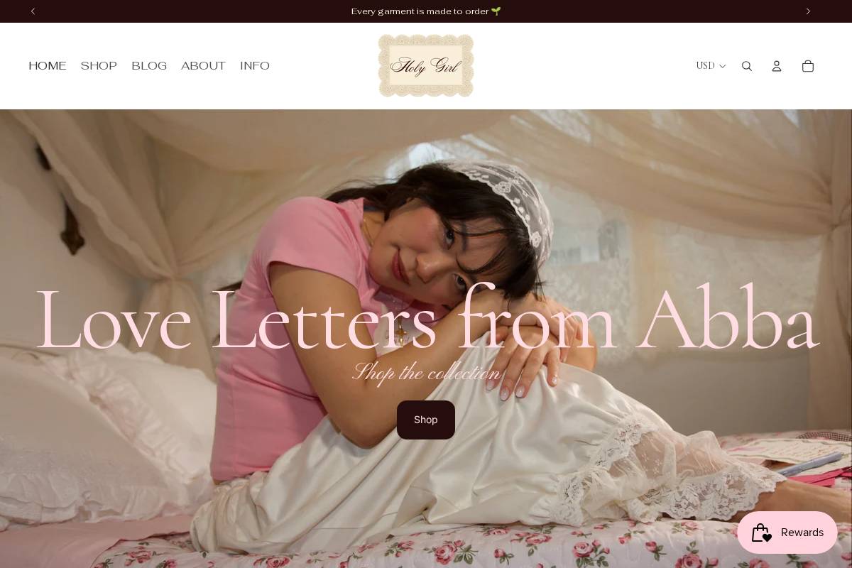 holygirl.shop homepage screenshot