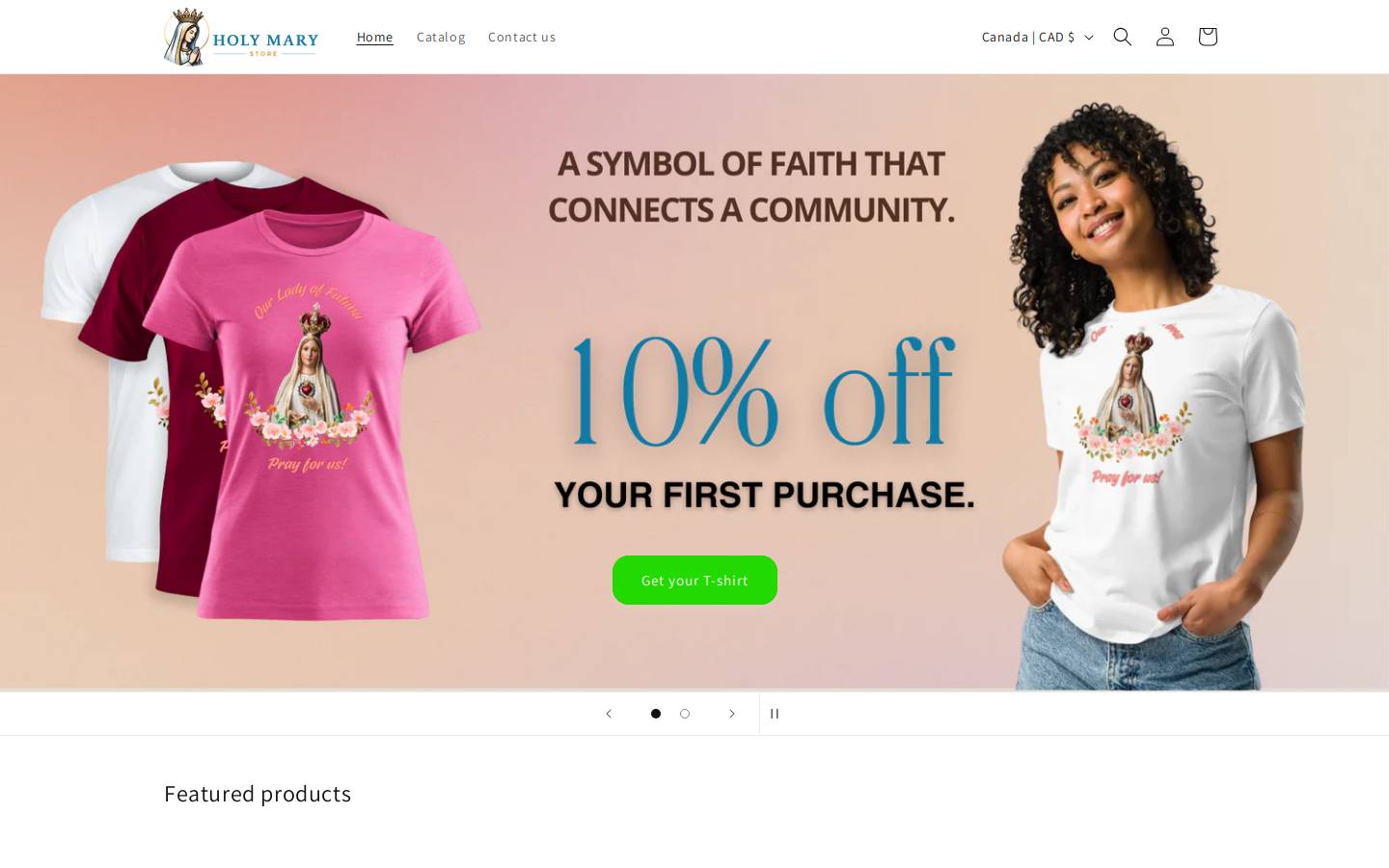 holymarystore.com homepage screenshot