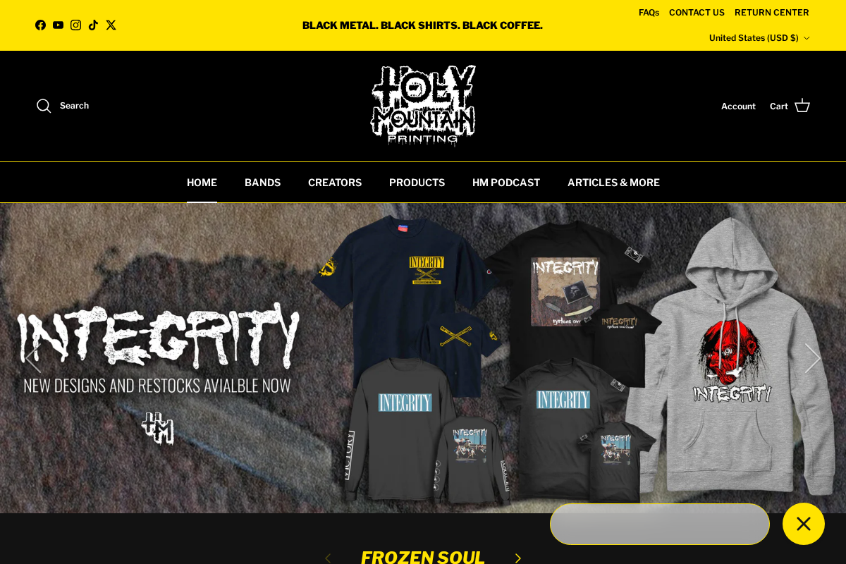 Holymountainprinting homepage screenshot