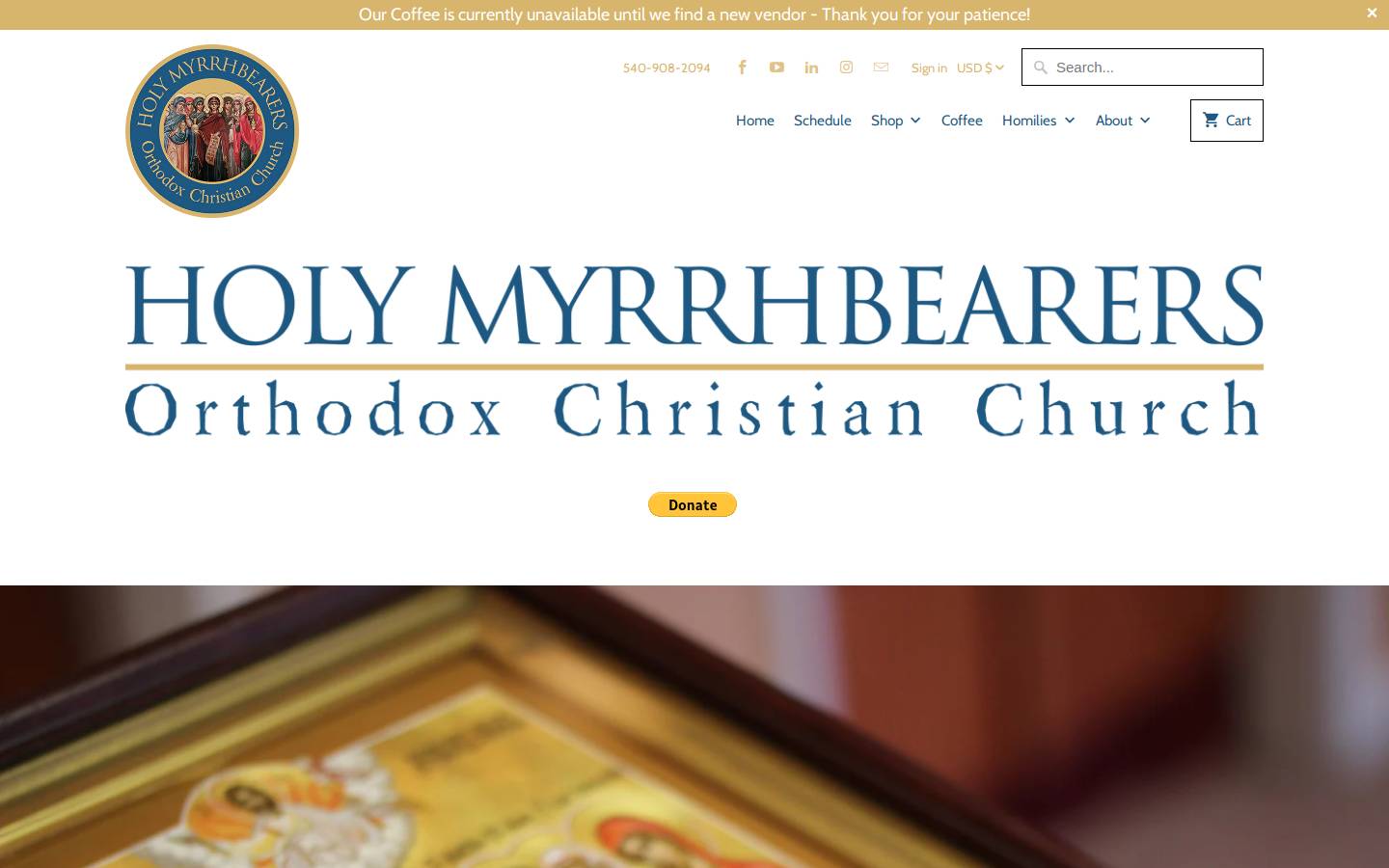 holymyrrh.org homepage screenshot
