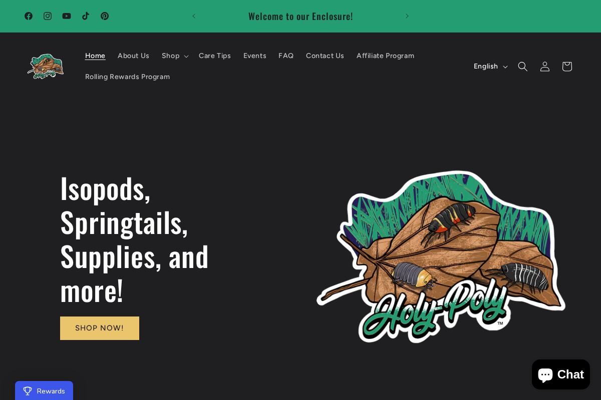 holypolyisopods.com homepage screenshot