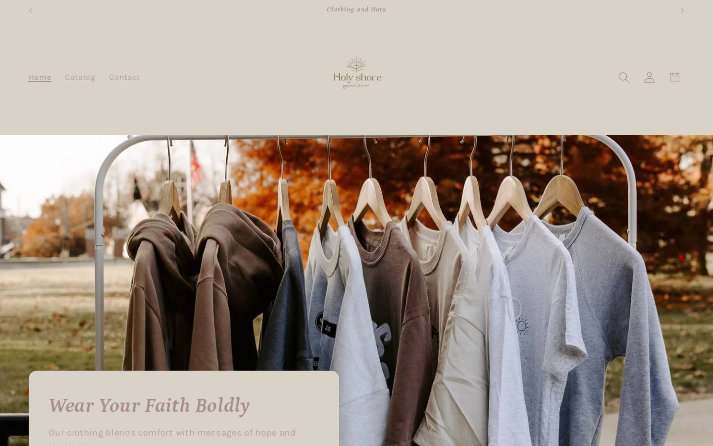 holyshoreapparel.com homepage screenshot