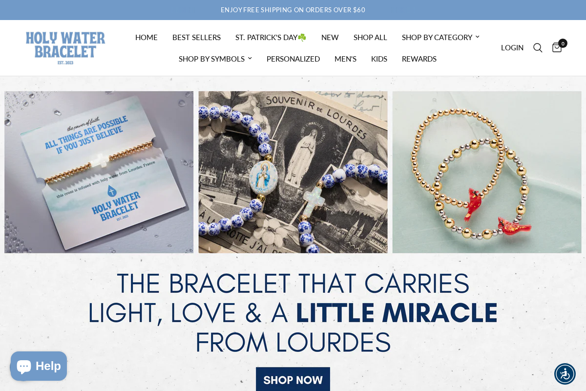 www.holywaterbracelet.com homepage screenshot