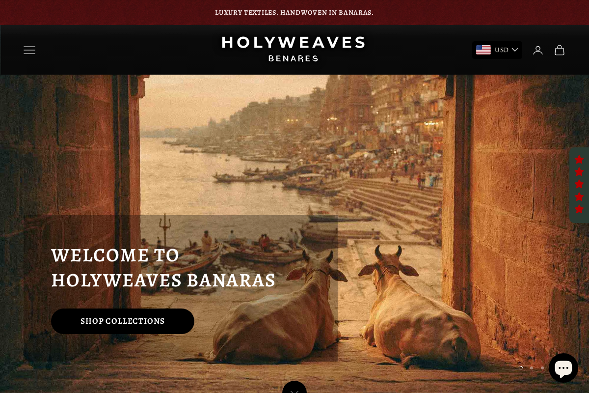 HOLYWEAVES homepage screenshot