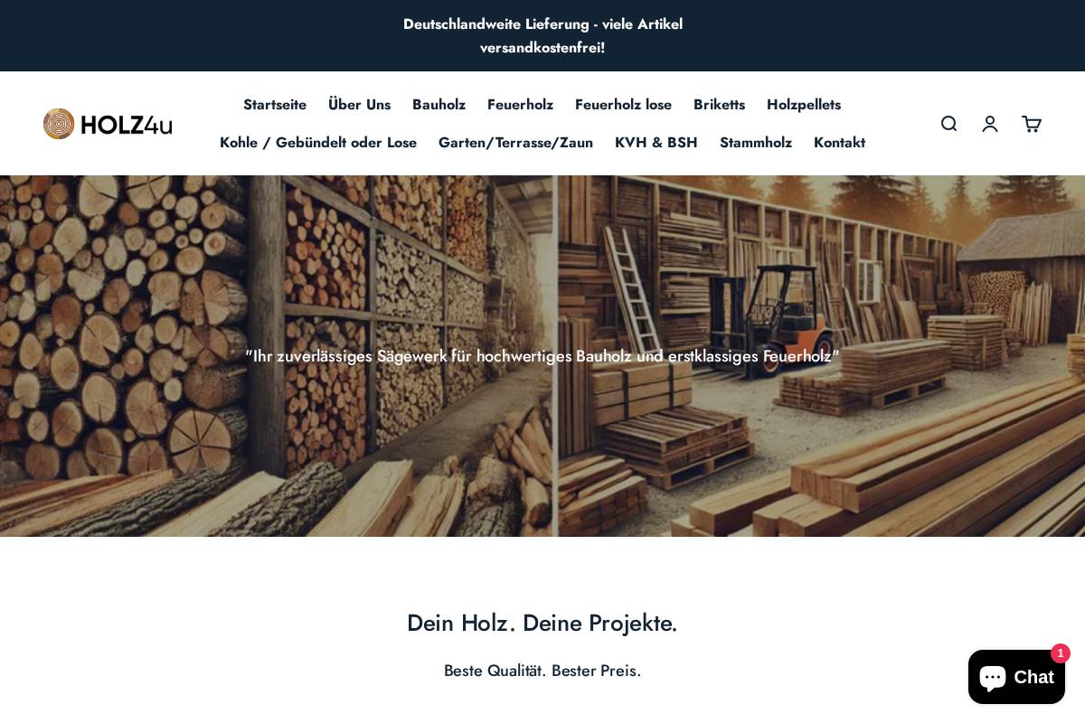 holz4u.com homepage screenshot