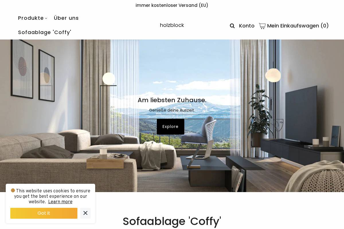 Holzblock homepage screenshot