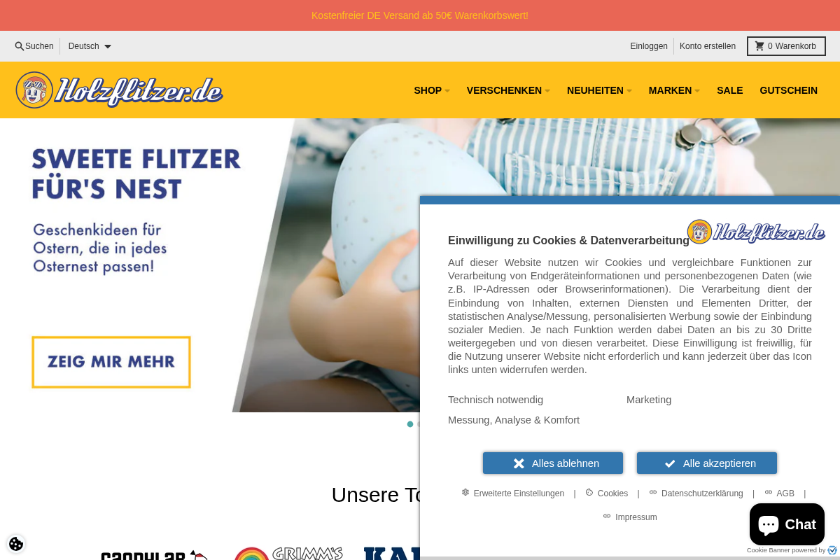 Holzflitzer homepage screenshot