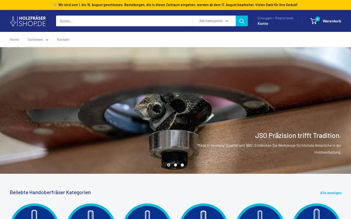 holzfraesershop.de homepage screenshot