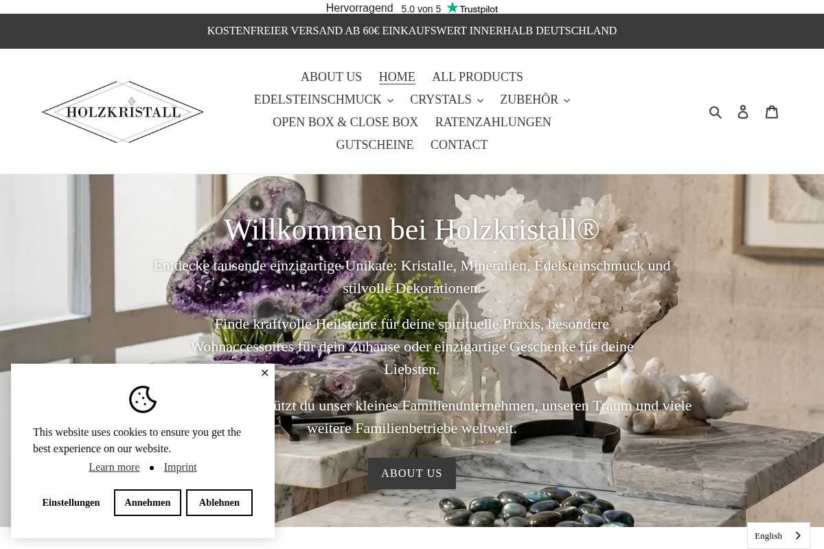 Holzkristall homepage screenshot