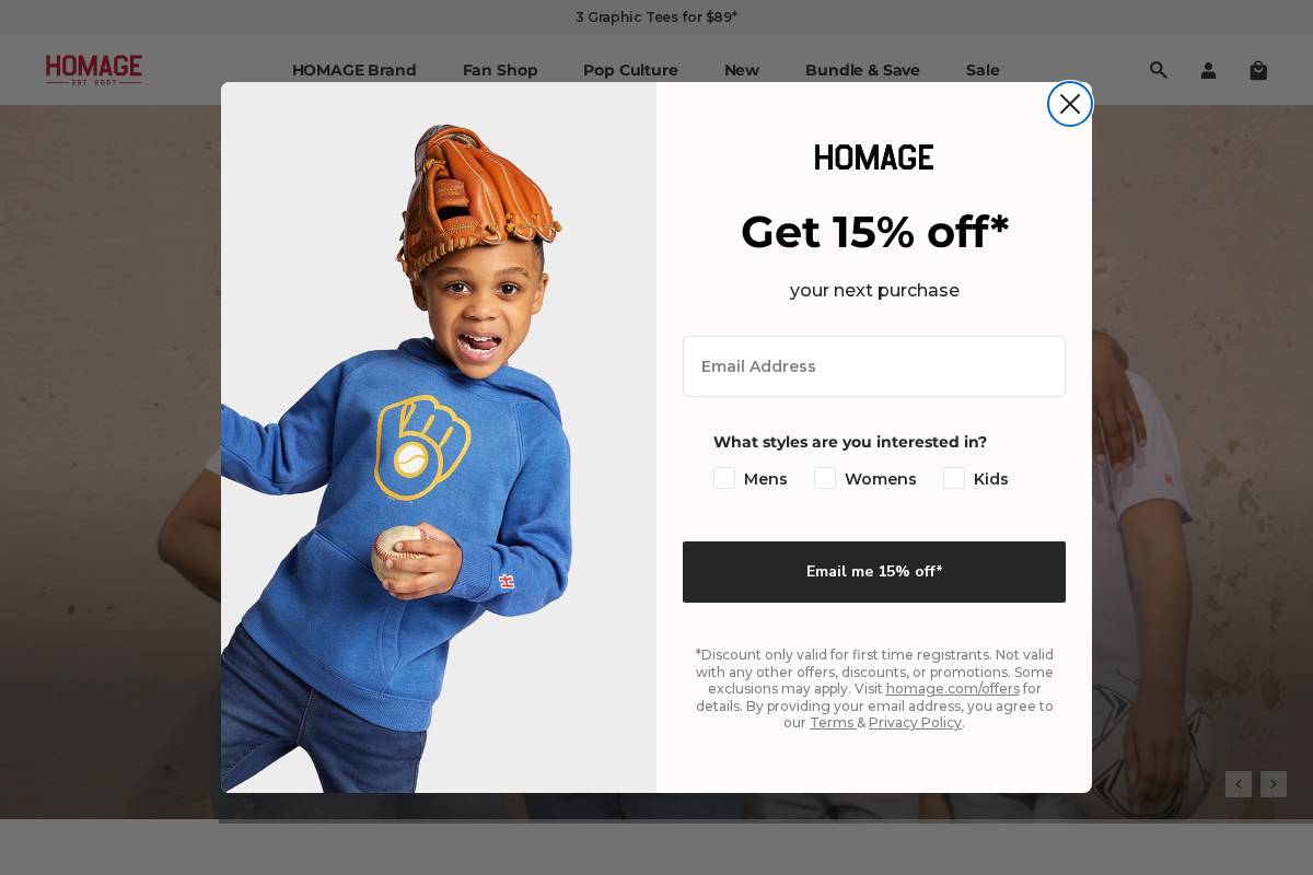 HOMAGE homepage screenshot