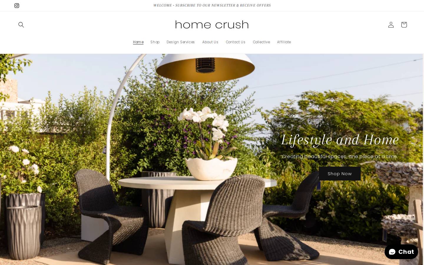 Home Crush homepage screenshot