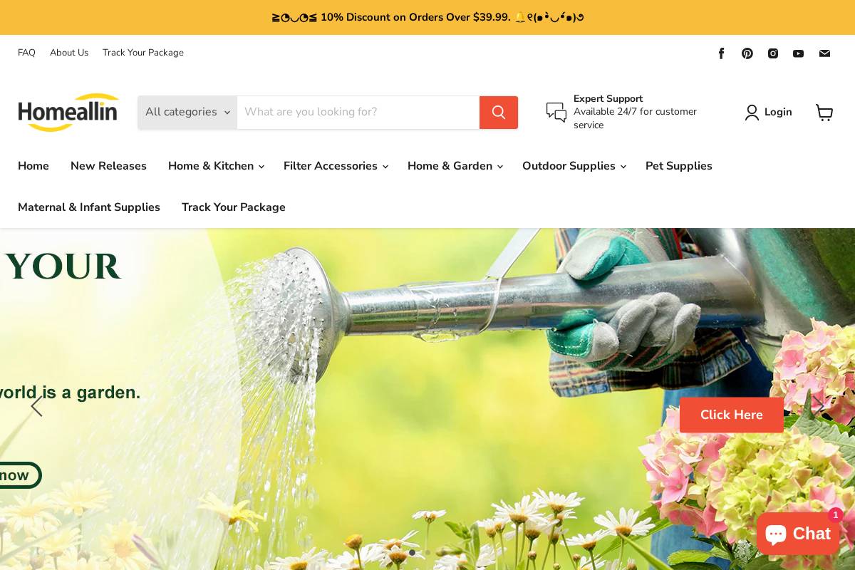 homeallin.com homepage screenshot