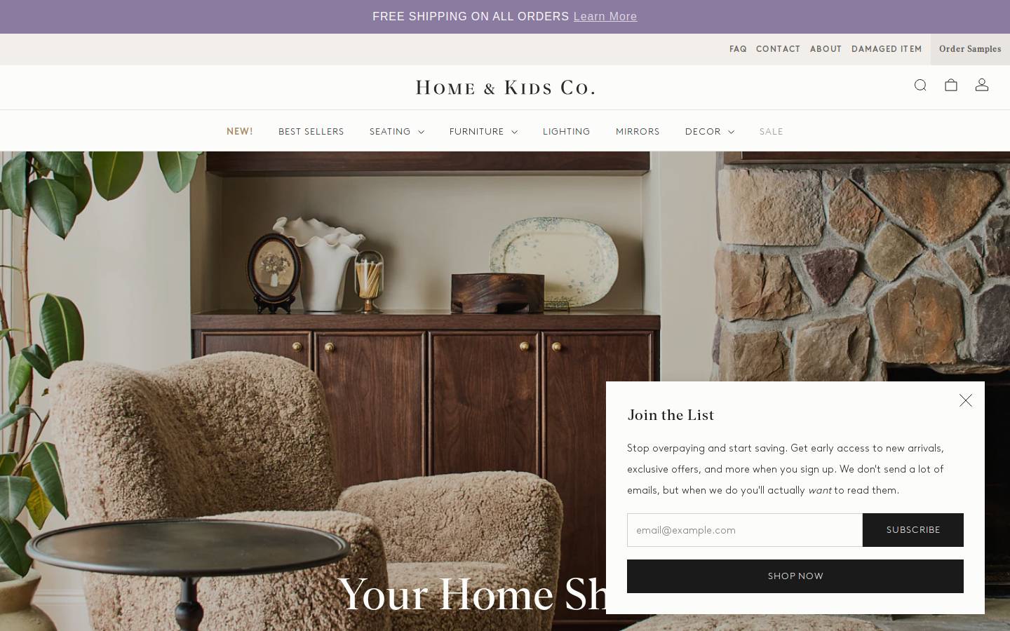 homeandkids.co homepage screenshot
