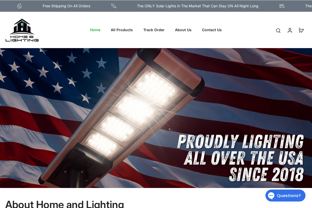 Homeandlighting homepage screenshot
