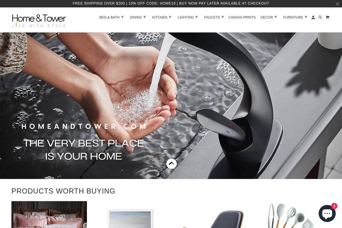 Home And Tower homepage screenshot